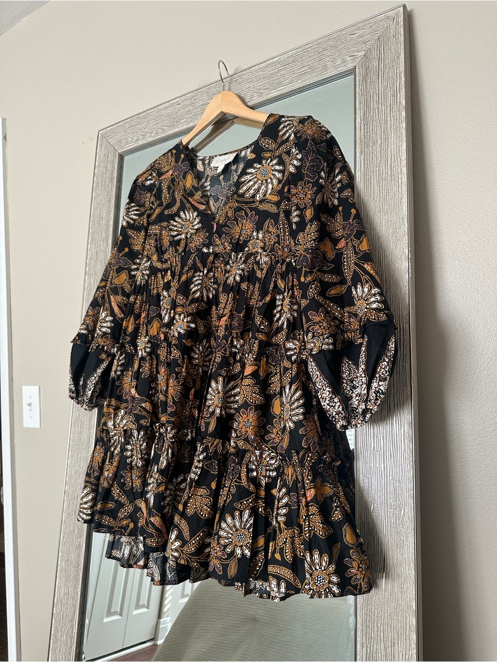 Cleobella Tilda Magnolia Floral Puff Sleeve Mini Dress Size XS